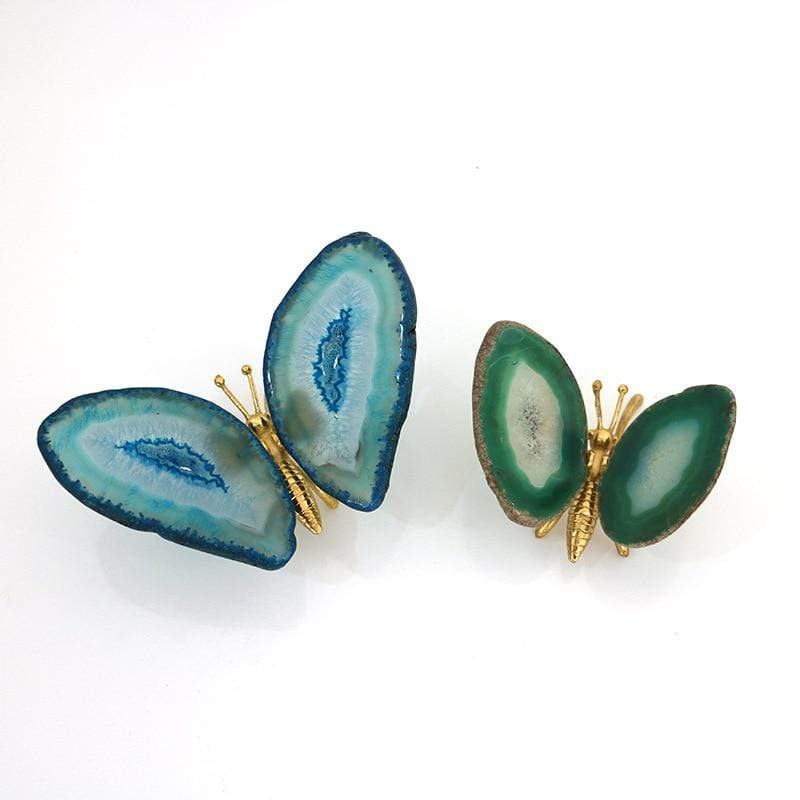 Natural Agate Butterfly Decor