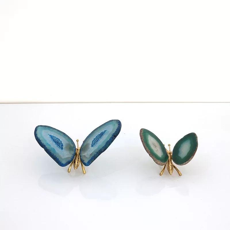 Natural Agate Butterfly Decor