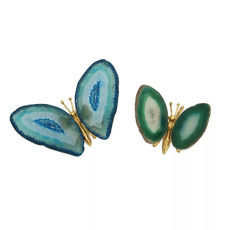 Natural Agate Butterfly Decor