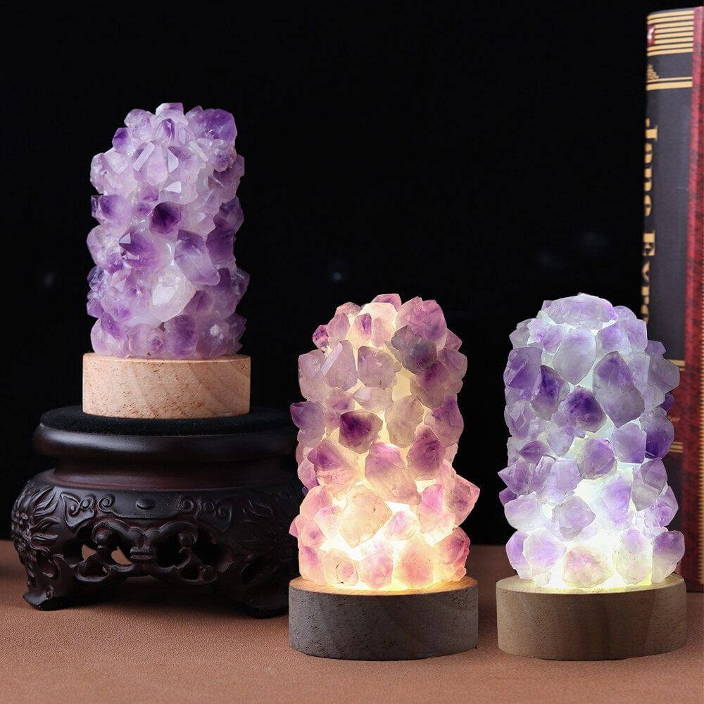 Natural Amethyst Crystal Lamp