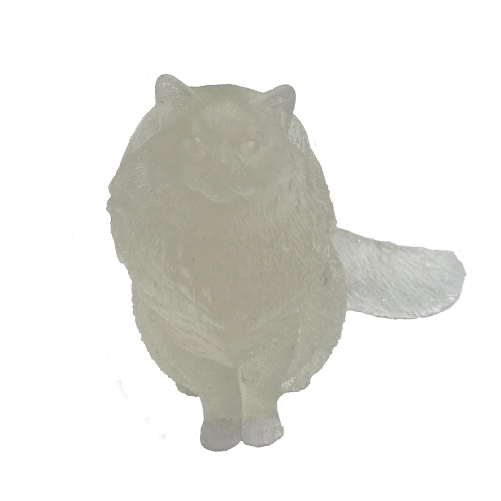 Natural Crystal Lady Cat Carving