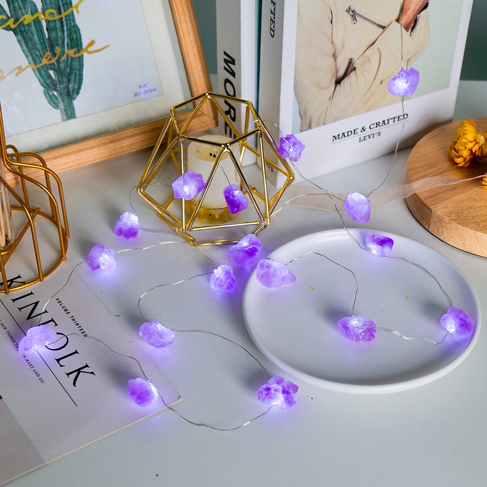 Natural Quartz Crystals String Lights