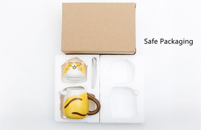 Cute Cat Coffee Mugs with Spoon