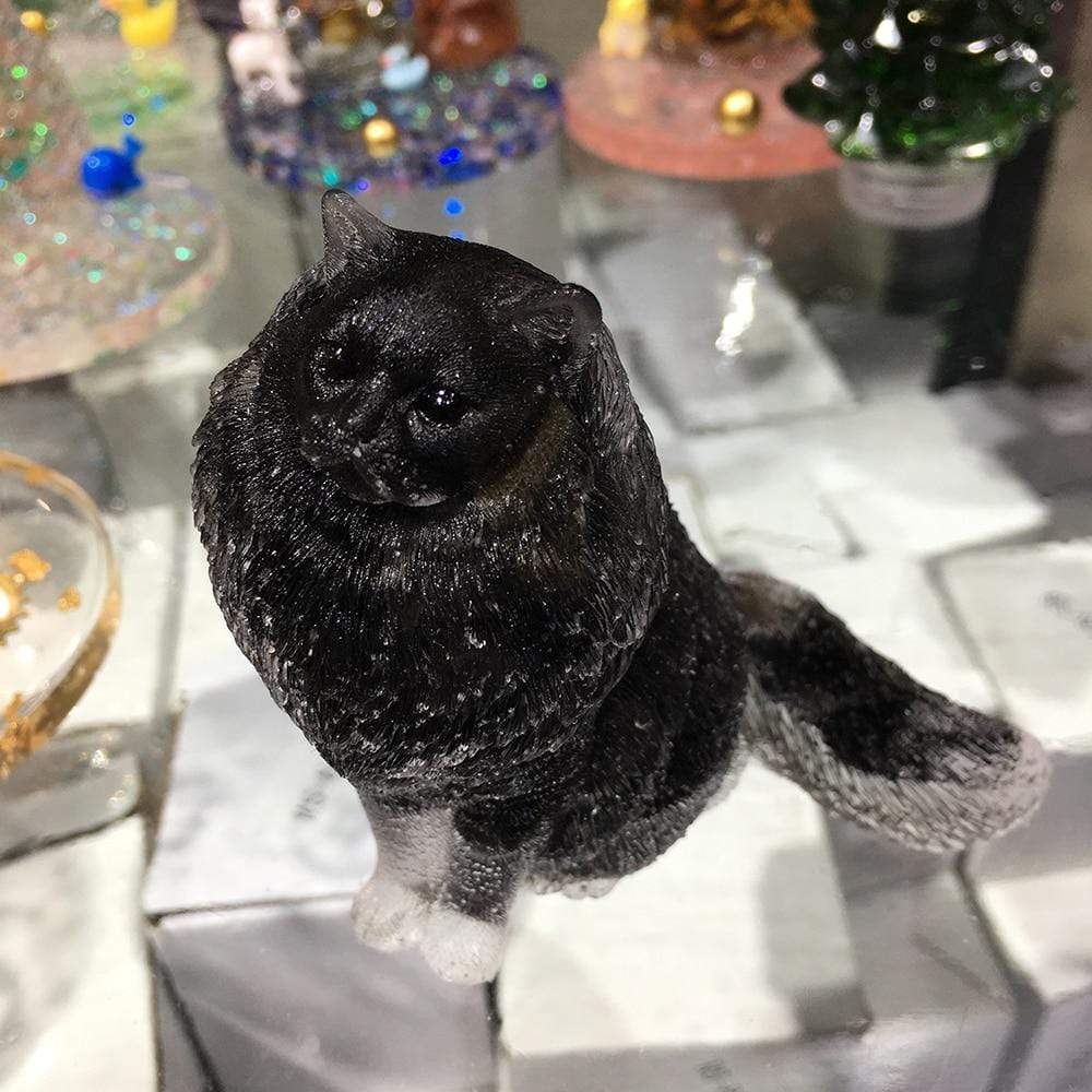 Natural Crystal Lady Cat Carving