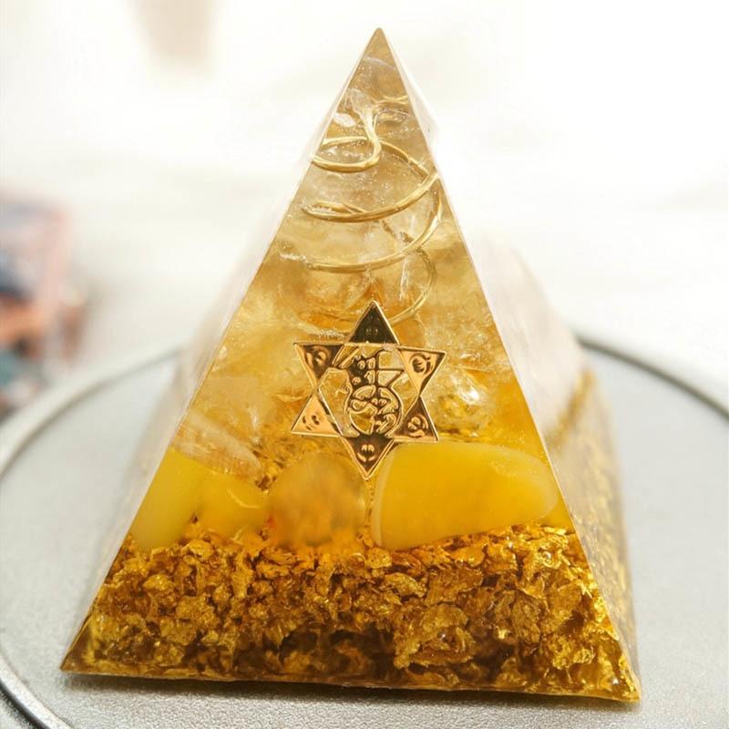 Orgonite Citrine Crystal Pyramid