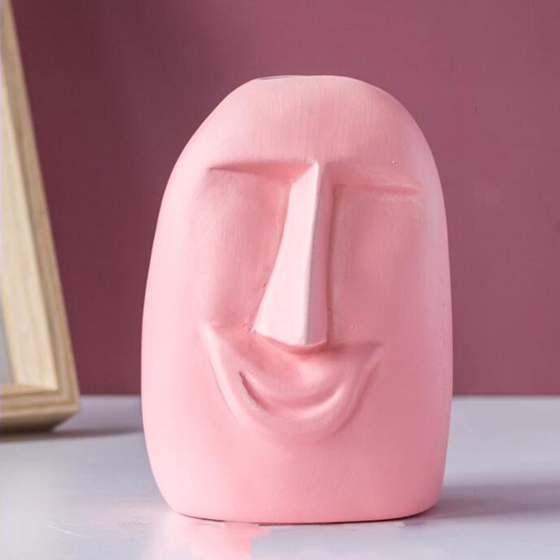 Colored Silly Face Flower Pot