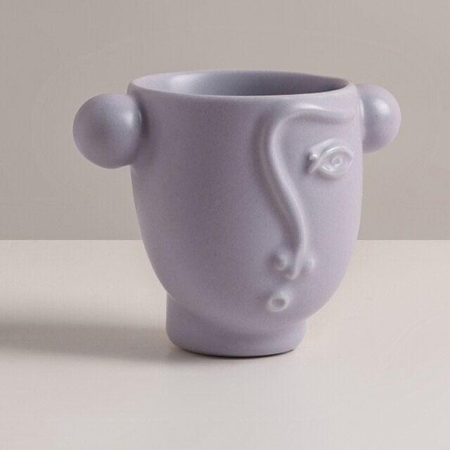 Abstract Face Ceramic Mugs (3 Colors)