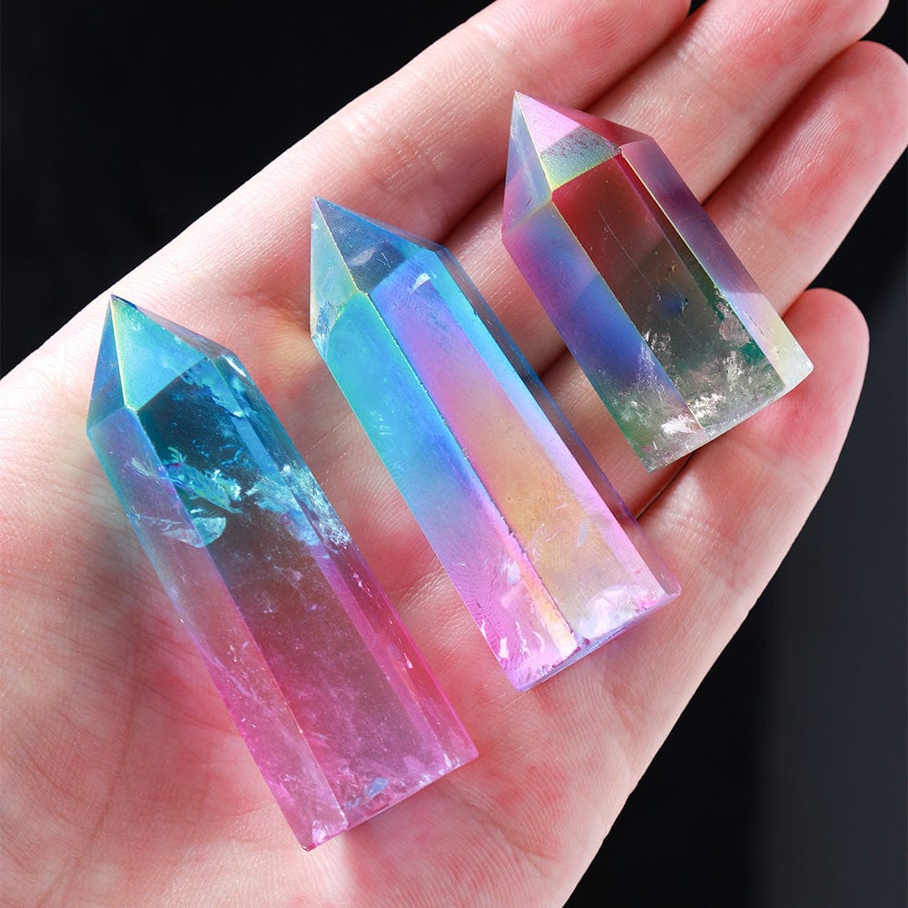 Rainbow Clear Quartz Point Tower Crystal
