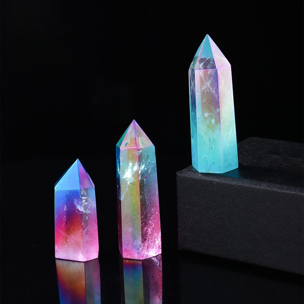 Rainbow Clear Quartz Point Tower Crystal