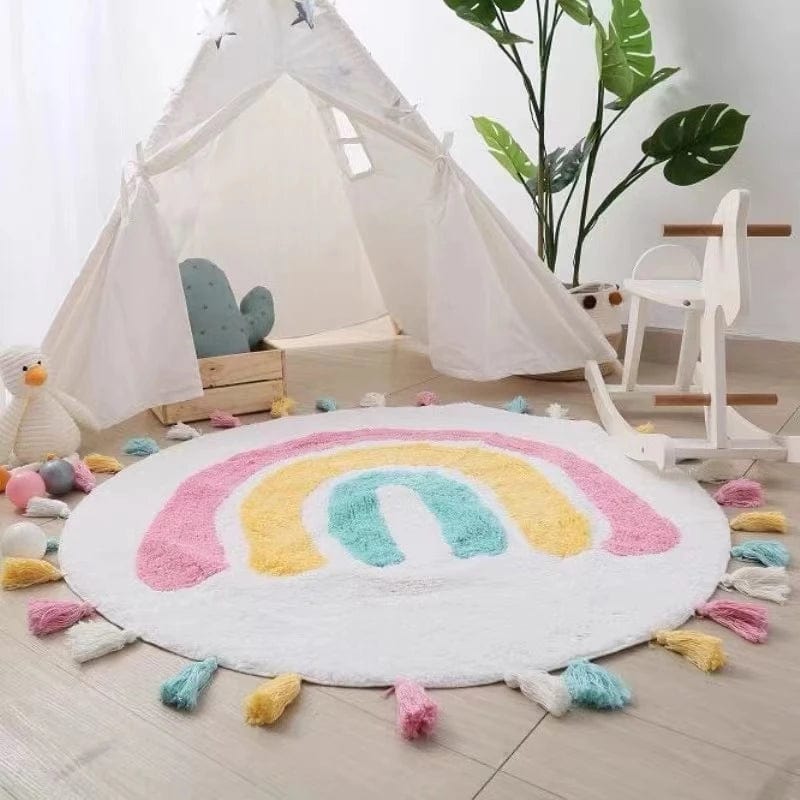 Rainbow Tasseled Rug