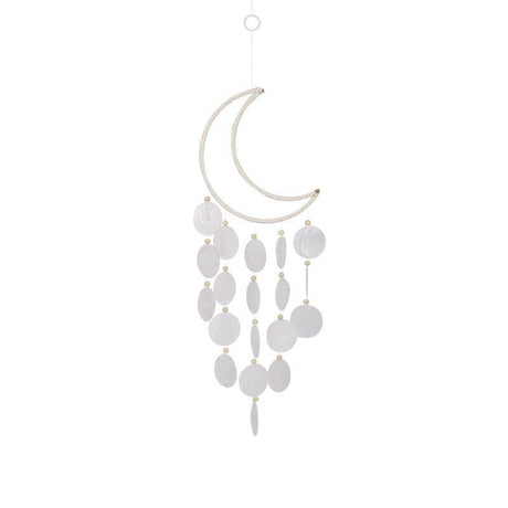 Rattan Moon Wind Chime With Natural Capiz Shells