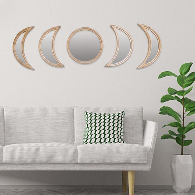 Rattan Moonphase Mirror Set