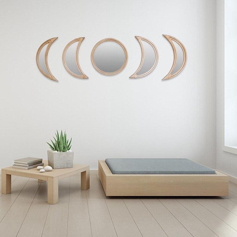 Rattan Moonphase Mirror Set