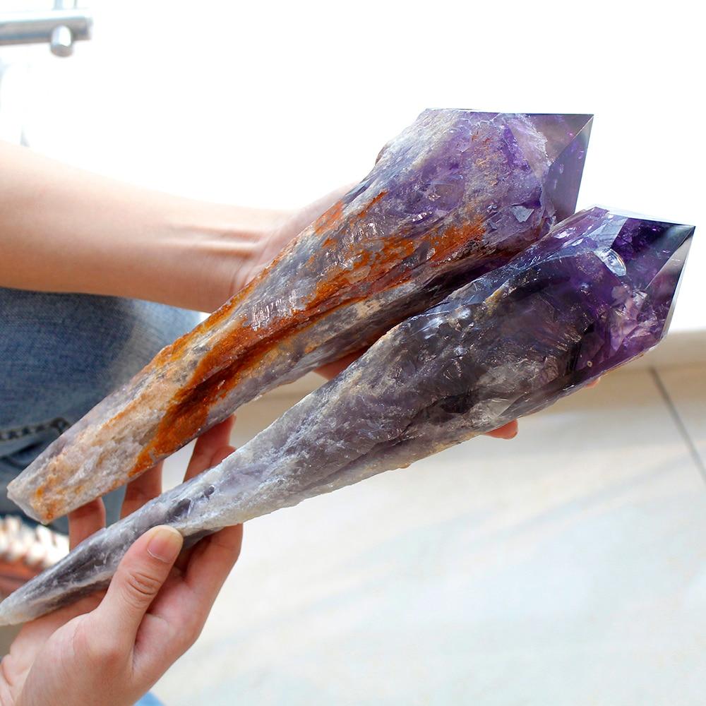 Raw Natural Amethyst Quartz Cluster Rod