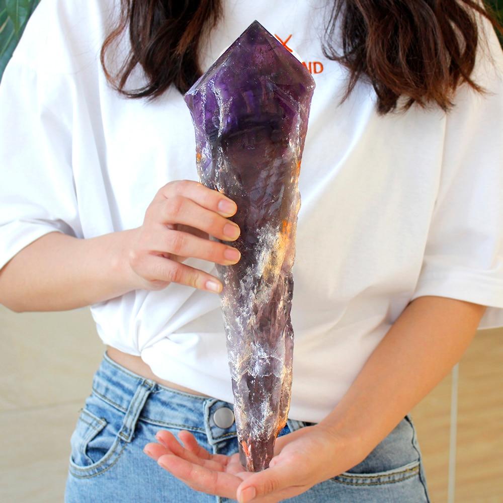 Raw Natural Amethyst Quartz Cluster Rod