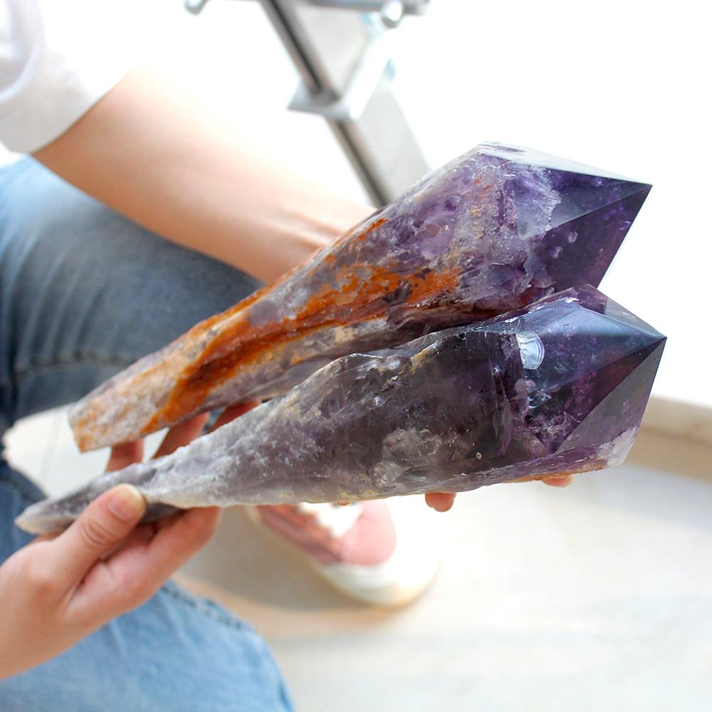 Raw Natural Amethyst Quartz Cluster Rod