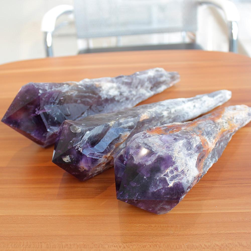 Raw Natural Amethyst Quartz Cluster Rod