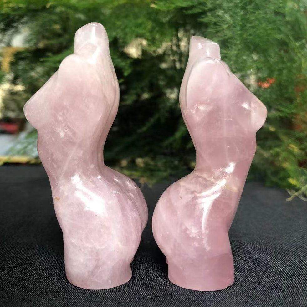 Rose Quartz Carved Crystal Goddess