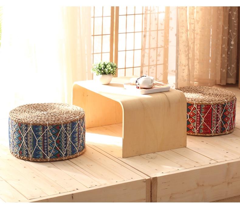 Round Straw Handmade Meditation Stool