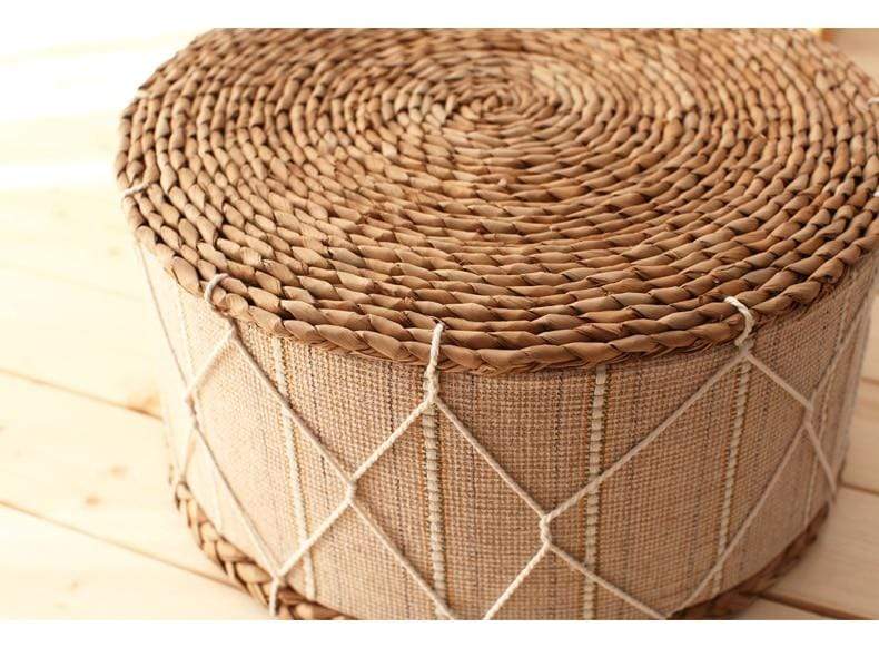 Round Straw Handmade Meditation Stool