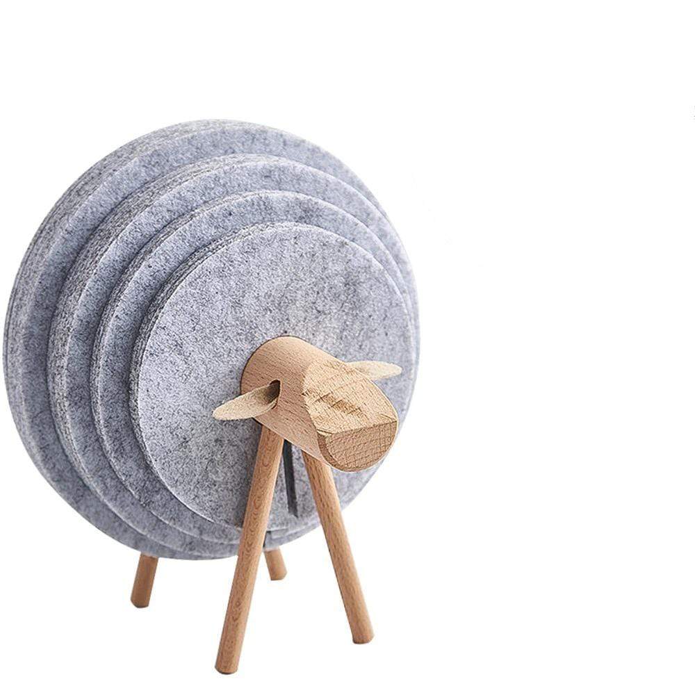 Sheep & Reindeer Snowflake Coasters with Wooden Stand