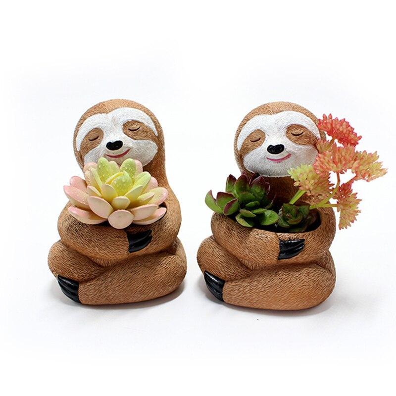 Sloth Resin Flower Pot