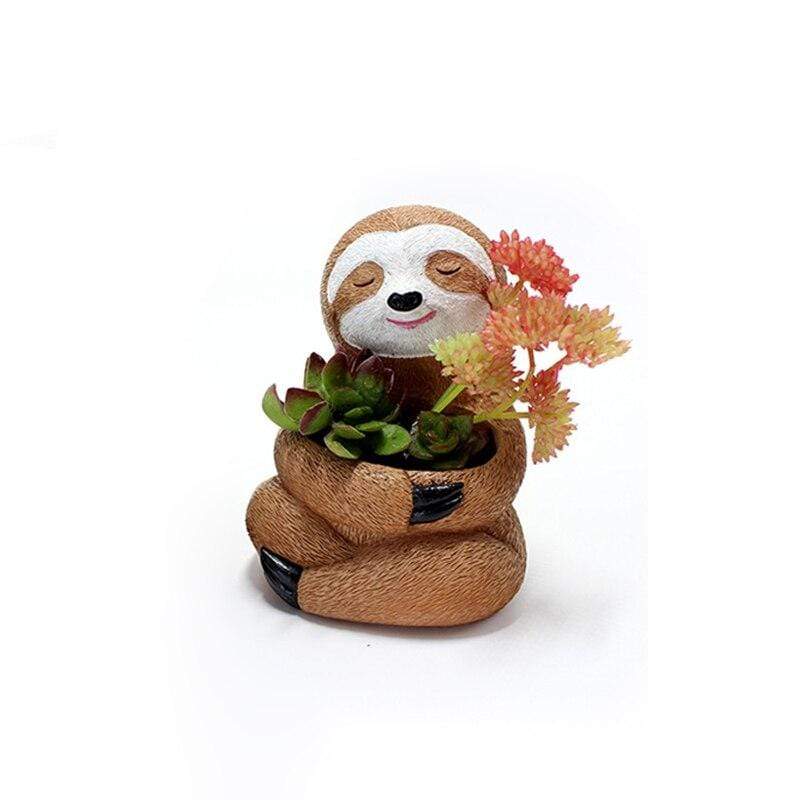 Sloth Resin Flower Pot