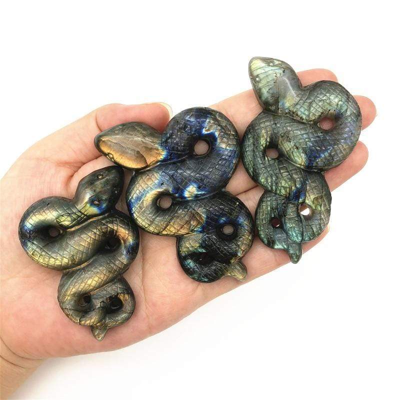 Labradorite Snake Carving