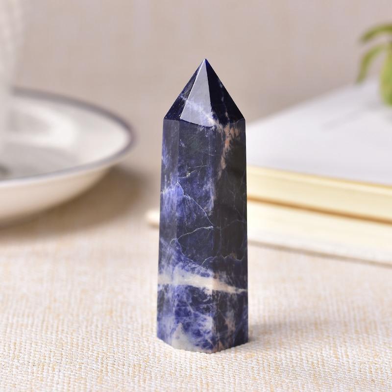 Sodalite Quartz Crystal Point