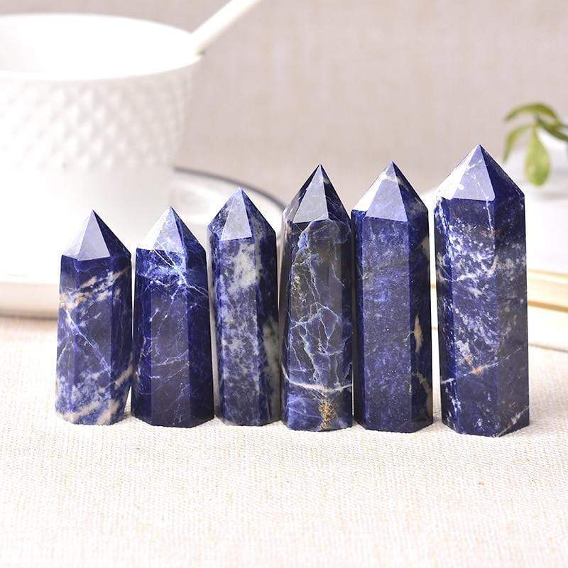 Sodalite Quartz Crystal Point