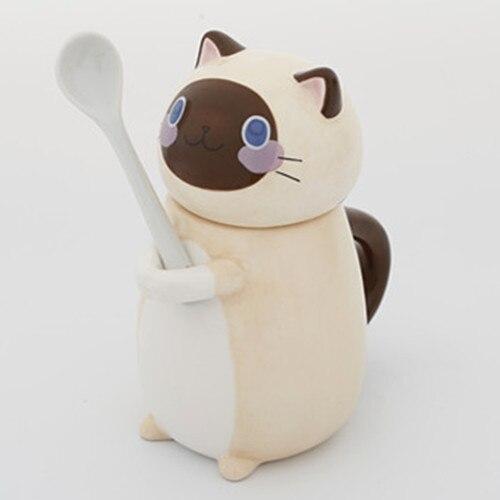 Cute Cat Coffee Mugs with Spoon
