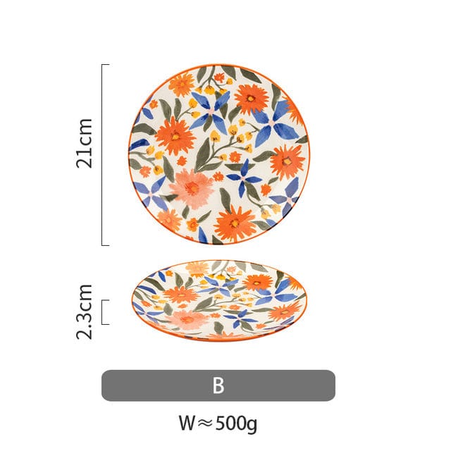 Colorful Floral Dinnerware Plates