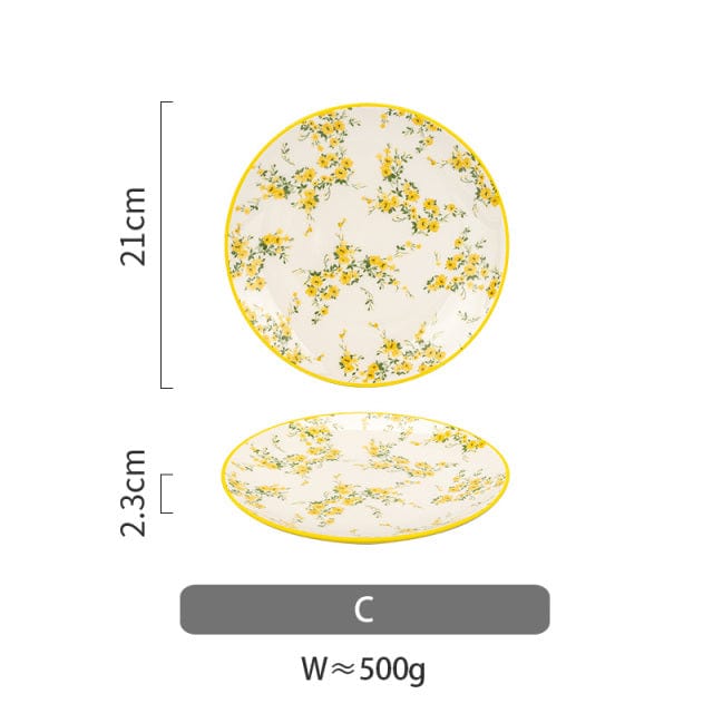 Colorful Floral Dinnerware Plates