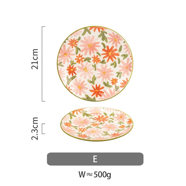 Colorful Floral Dinnerware Plates