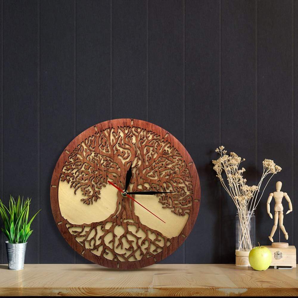 Tree of Life Wooden Clock