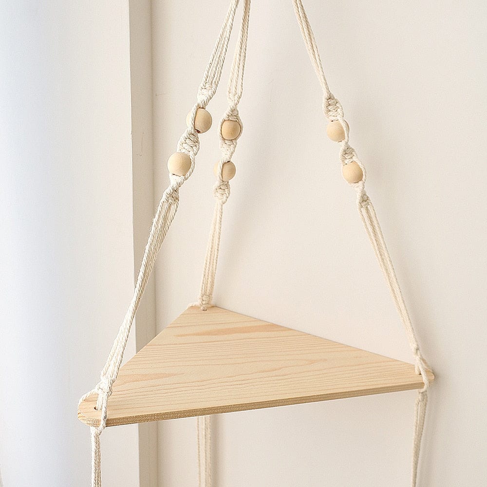 Triangle Macrame Wall Shelf