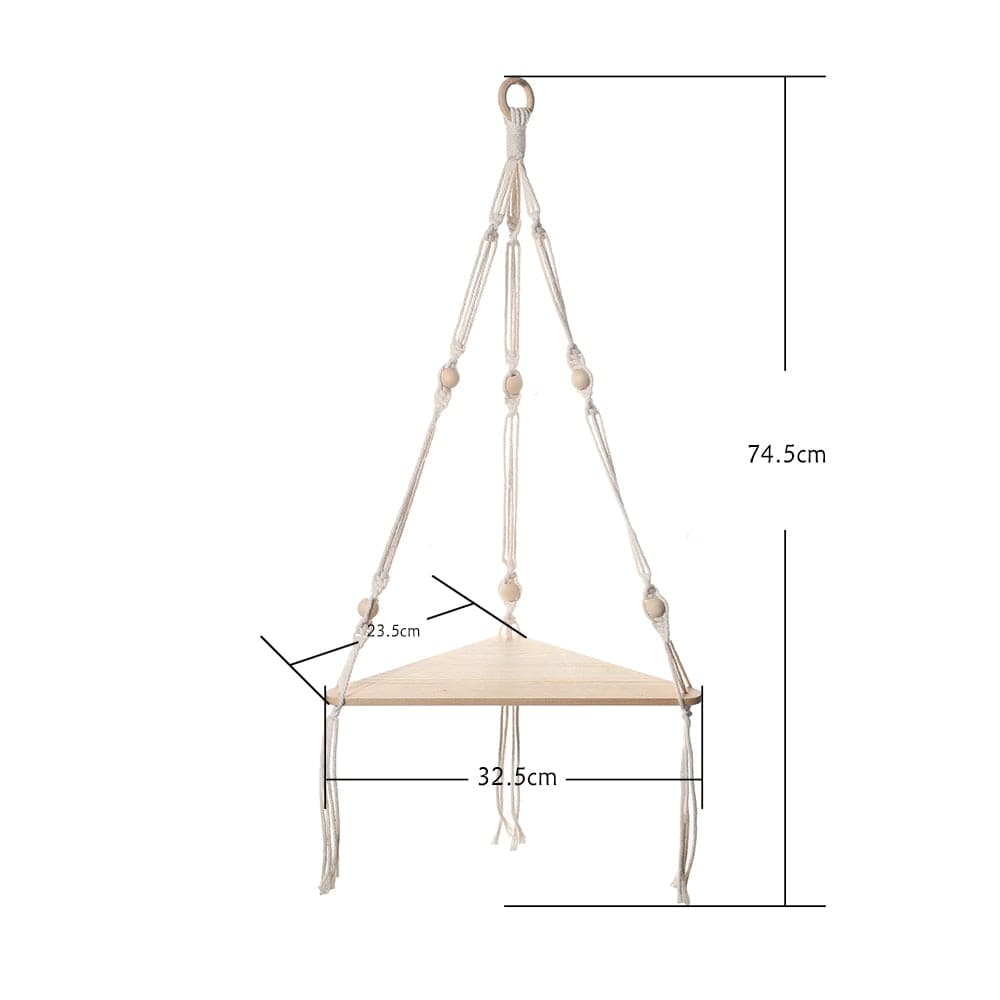 Triangle Macrame Wall Shelf