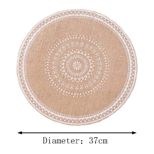 Mandala Embroidery Round Mat