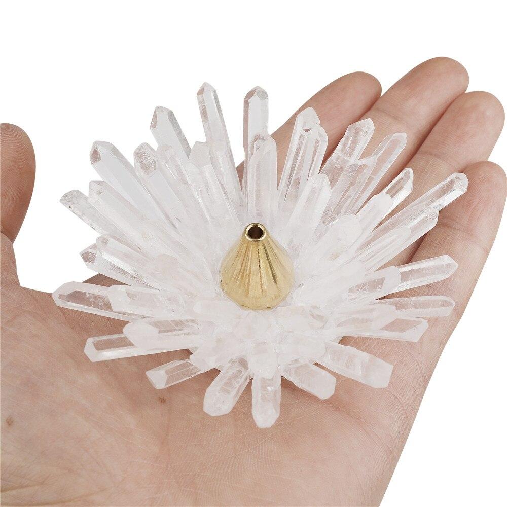 Clear Quartz Lotus-Shaped Incense Holder