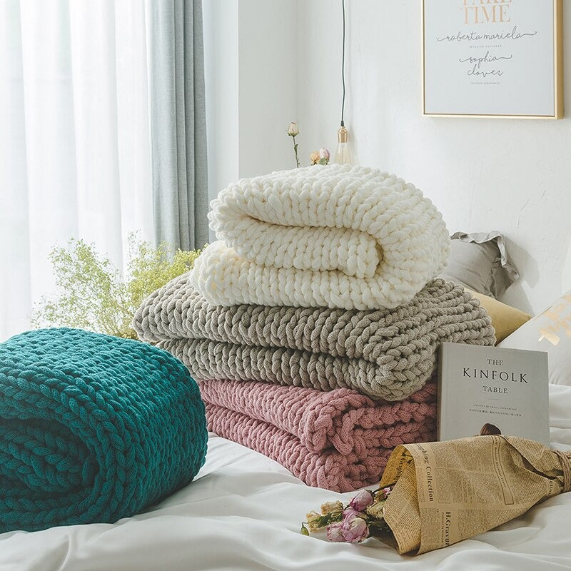 Yana Chunky Hand Knitted Blanket