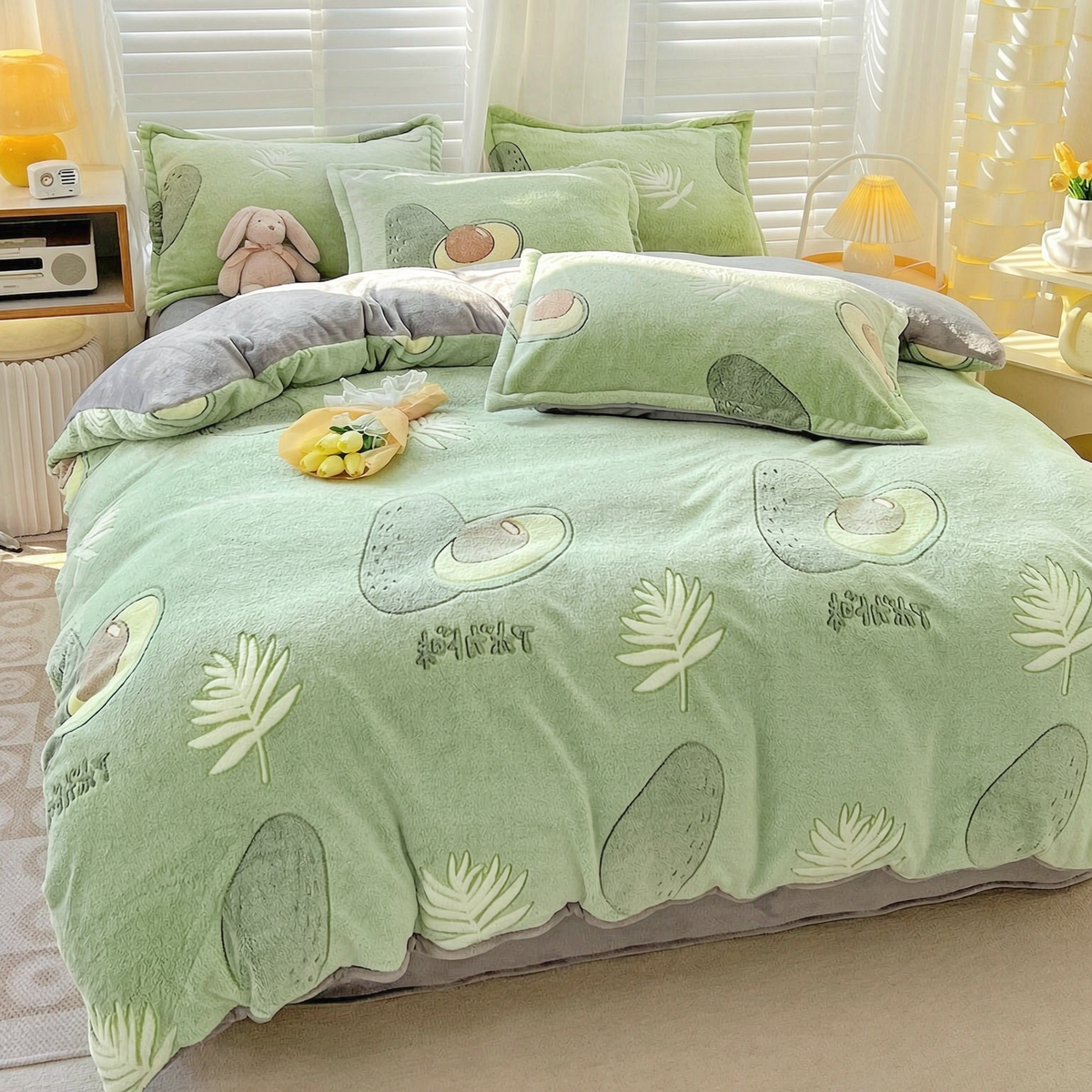 Avocado Soft Plush Duvet Cover