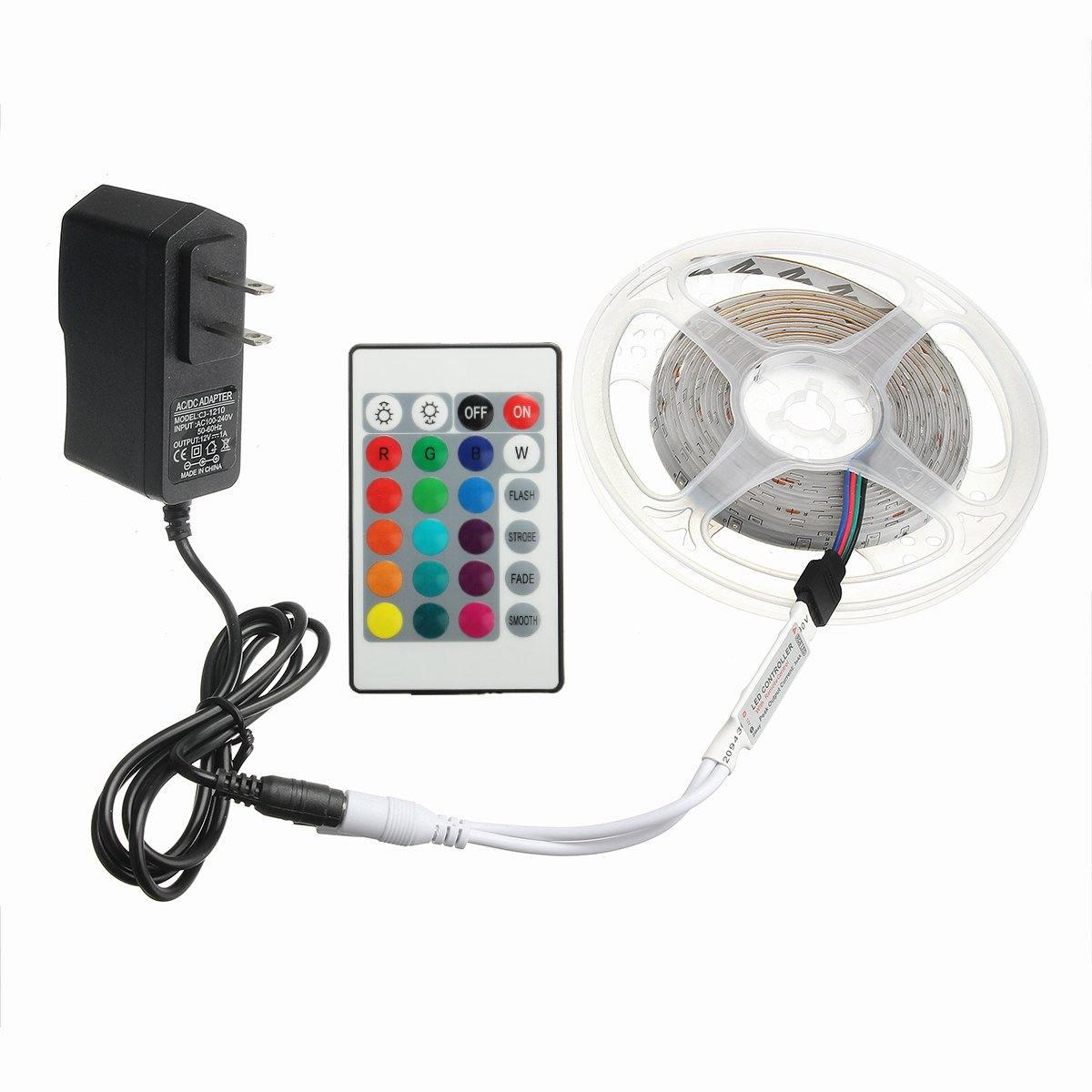 2M 3M 5M 10M 8mm DC12V Waterproof RGB LED Light Strip Remote Controller Outdoor Indoor KTV Hotel Home Decor