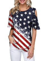 American flag print T-shirt