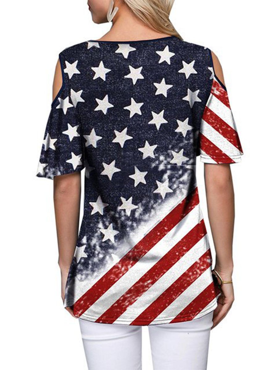 American flag print T-shirt