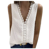 2021 Summer Lace Sleeveless Casual T-Shirt