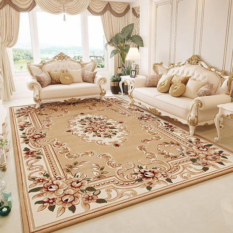 European Flowers Style Area Rug,  Vintage Carpet for  Living Room Bedroom