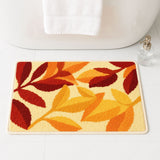Feblilac Autumn Leaves Bath Mat – Soft Anti-Slip Fall Bathroom Rug