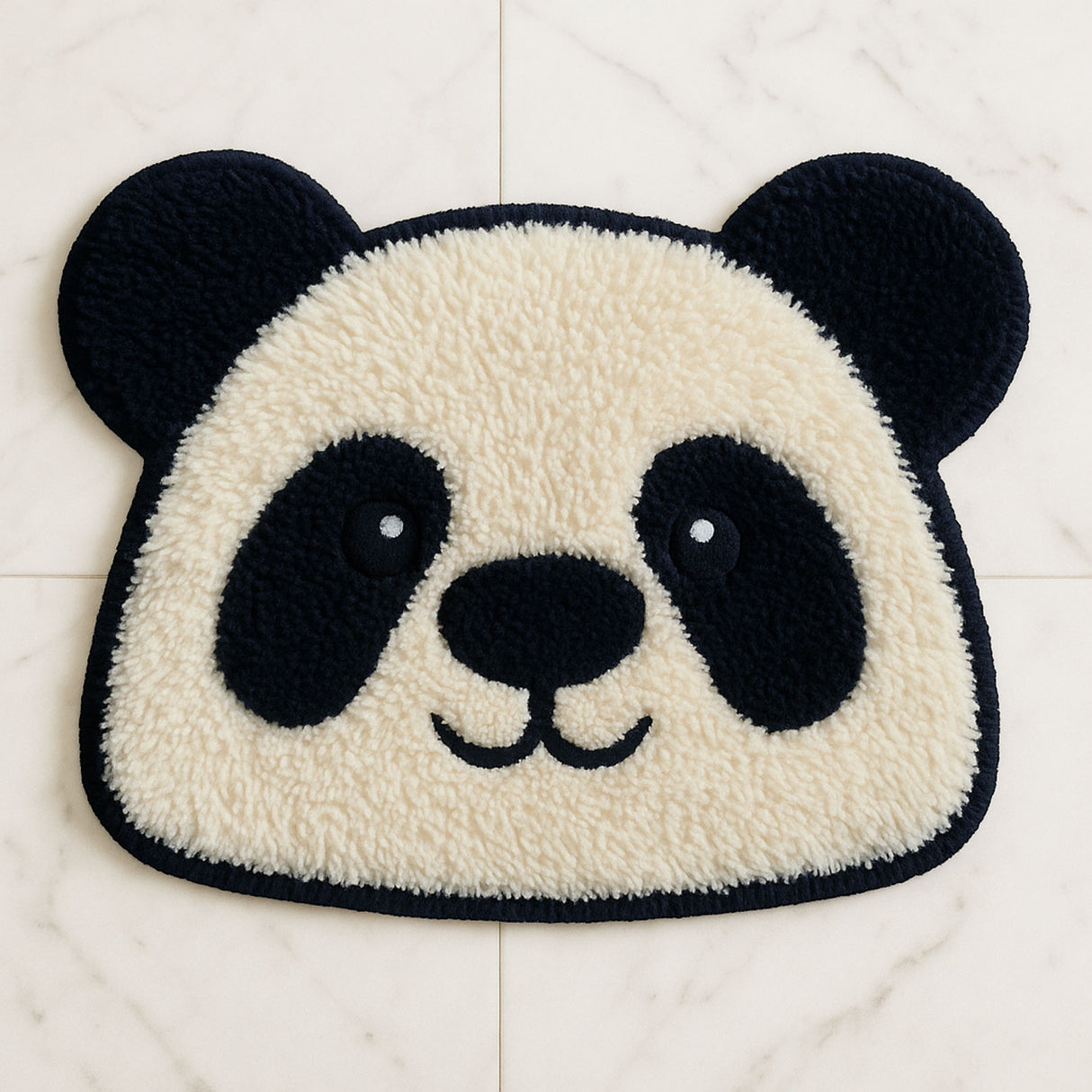 Feblilac Cute Panda Shaped Bath Mat – Soft, Absorbent & Non-Slip Rug for Bathroom, Kids’ Room, Entryway