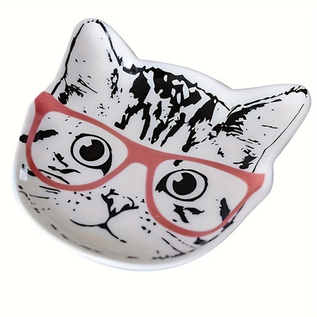 Cat-Shape Ceramic Jewelry Tray, Cute Animal Keyholder