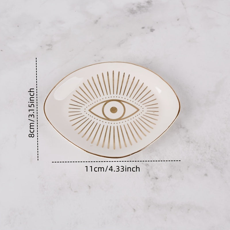 Ceramic Round Storage Plate Tray for Ring Necklace Earrings Jewelry